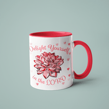 Load image into Gallery viewer, Delight in the Lord- Accent Mug, 11oz - FAITHKIND ART