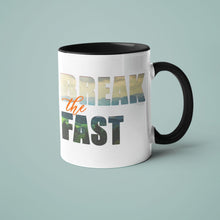 Load image into Gallery viewer, BREAK THE FAST- Accent Mug 11oz - FAITHKIND ART