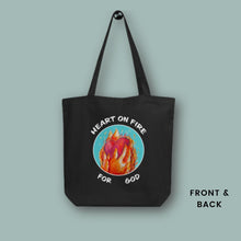 Load image into Gallery viewer, Heart on Fire- Organic Cotton Tote - FAITHKIND ART