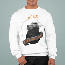 Load image into Gallery viewer, Bold As A Lion- Staple Sweatshirt - FAITHKIND ART