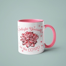 Carregar imagem no visualizador da galeria, Delight in the Lord- Accent Mug, 11oz - FAITHKIND ART
