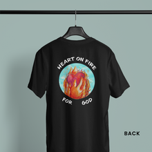 Load image into Gallery viewer, Heart on Fire Back Graphic- Comfort Fit Tshirt
