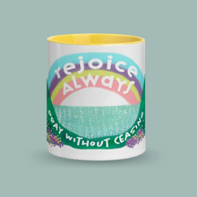 Load image into Gallery viewer, Rejoice Always- Accent mug, 11oz
