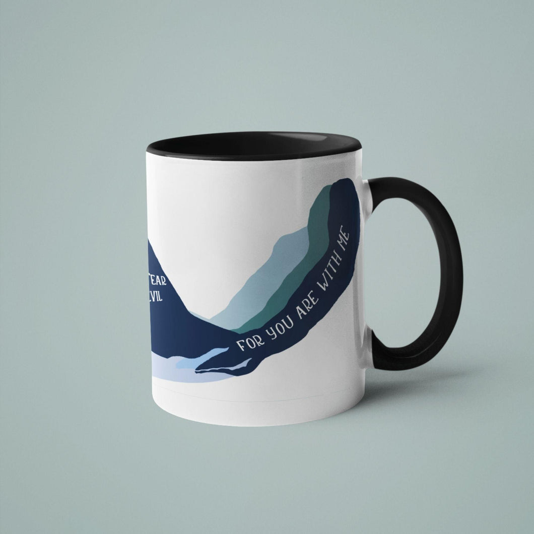 Though I Walk- Psalm 23, Accent Mug 11oz - FAITHKIND ART
