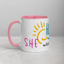 Load image into Gallery viewer, Happy is She- Accent Mug, 11oz - FAITHKIND ART
