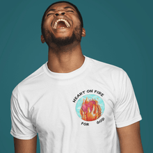 Load image into Gallery viewer, Heart on Fire - Comfort Fit Tshirt - FAITHKIND ART
