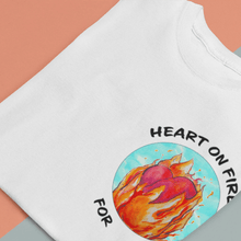 Load image into Gallery viewer, Heart on Fire - Comfort Fit Tshirt - FAITHKIND ART
