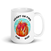 Load image into Gallery viewer, Heart on Fire- classic mug 11oz, 15oz - FAITHKIND ART
