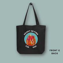 Load image into Gallery viewer, Heart on Fire- Organic Cotton Tote
