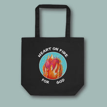 Lade das Bild in den Galerie-Viewer, Herz auf Feuer - Tasche aus Bio-Baumwolle

