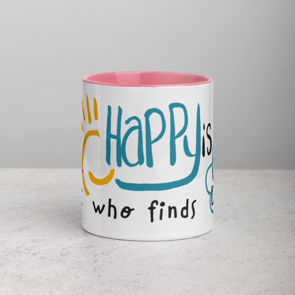 Happy is She- Accent Mug, 11oz